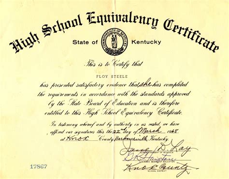phony ged certificate